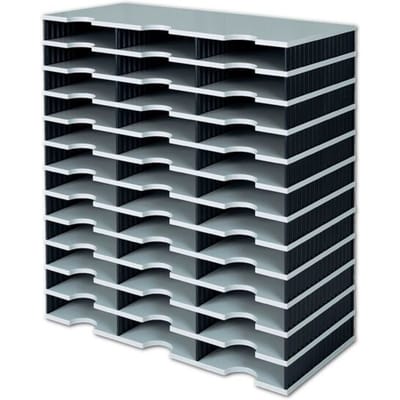 styro® sorteerstation styrodoc Standaard SET, C4, 12 etages/3 rijen/36 vakken grijs/zwart