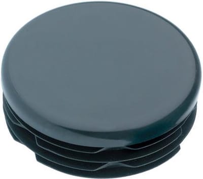 Inslagdop/meubeldop zwart rond Ø 4,5 cm en hoogte 0,4 cm van kunststof - Set van 4 stuks