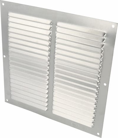 AMIG Ventilatierooster/muurrooster - 200 x 200mm - aluminium - zilver - schoepenrooster