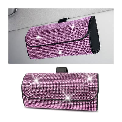 Dailygoods- Brillenkoker - Hard Case voor Zonnebril - Brillenhouder Autozonneklep - Microfiber Leer - Elegant Design - 16,5x5x7cm - 1 Stuk - Zonnebrilhouder
