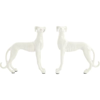Light & Living - Ornament DOGS - 17x8x18 cm - Wit - Set van 2