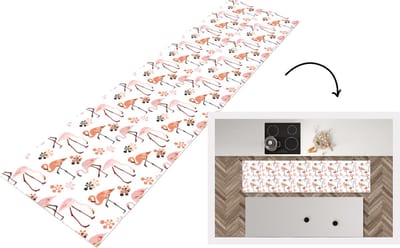 Keukenloper - Loper keuken - Patroon - Flamingo - Bloemen - 200x50 cm - Keukenloper vinyl