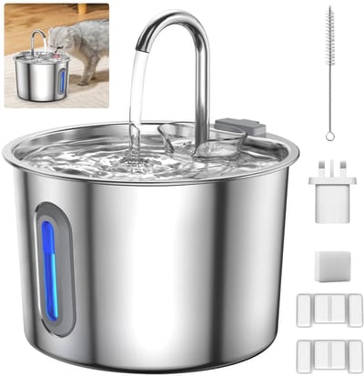 Hutjemutje - Premium Drinkfontein voor Kat en Hond -2.2L Waterfontein Kat - Katten Fontein - RVS - Fluisterstil