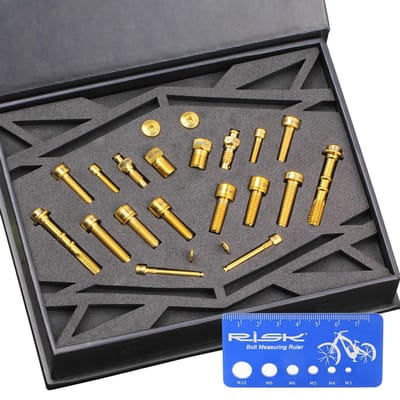 Fiets Gekleurde Remschijf Schroeven Doos Titaniumlegering voor Mountainbike M7000/8000 Titanium Schroefset Brake Kit Gold