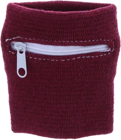 Jumada's - Zweetbandje - Polsbandje - Pols Zweetbandje - Rits - 8 x 8 CM - Bordeaux rood