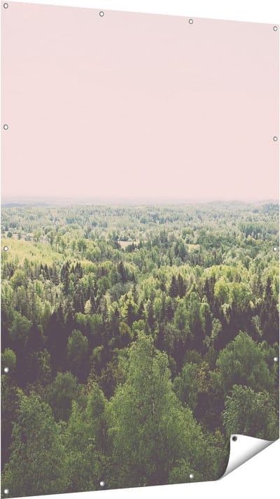 Gards Tuinposter Eindeloze Bos met Groene Bomen - 120x180 cm - Tuindoek - Tuindecoratie - Wanddecoratie buiten - Tuinschilderij