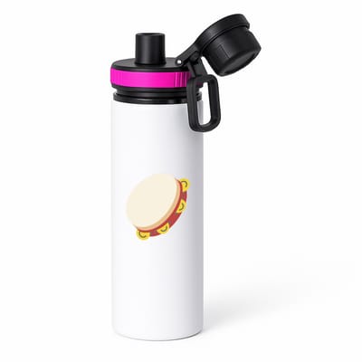 Hacebo® - Tamboerijn waterfles met draaidop roze - Drum - Tamboerijn spelers - Muzikant - slaginstrument - trommel - water fles - 850ML