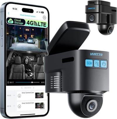 SnelShoppen - Dashcam Auto 4G LTE met GPS Tracker, Autobewakingscamera, Cloudopslag, Live Weergave, Parkeermonitor voor Vloten & Gezinnen