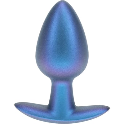 Ouch! Gladde Siliconen Buttplug 3.4 cm - Metallic Blauw