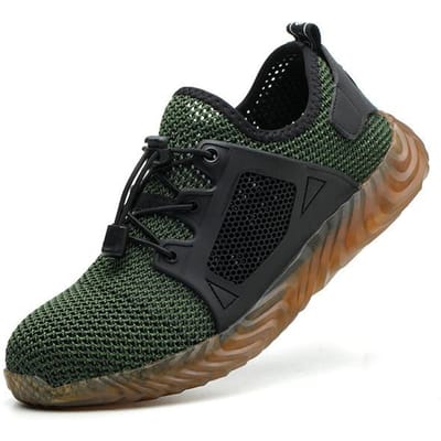 Ademende veiligheidsschoenen voor heren, werklaarzen met stalen neus, lekbestendig en onverwoestbare veiligheidsschoenen, lichte, comfortabele sneakers 47 groen