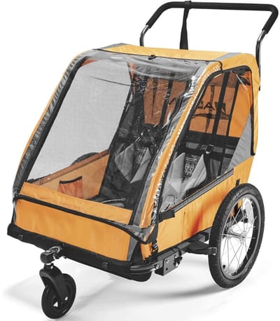 ApexArte® Fietskar Voor Kinderen - Kinderfietskar - Kinderbuggy - Oranje