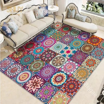 Vintage Geometrisch Bloementapijt Boho Huisdecoratie Entree Deurmat Woonkamer Slaapkamer Decor Vloermat Badkamer Gebiedskleed 30x50cm-12x20in gray