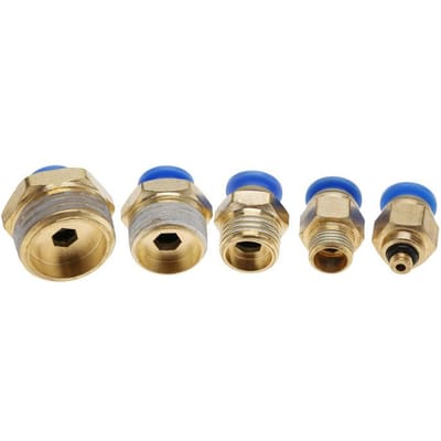 Tuyau d'air 6 mm Raccords rapides pneumatiques Filetage mâle Connecteur droit push-in (PC6 M5 20 pièces)
