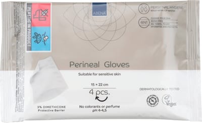 ABENA Incontinentiewashandjes - Parfumvrij - 4 Washandjes - Voor een Droge Huid - Hydrateert en Beschermt de Huid - 3% dimethicone - Vegan
