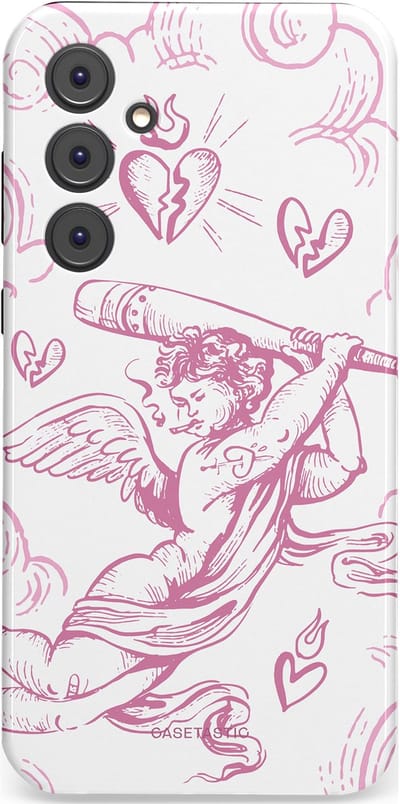 Casetastic Hoesje Geschikt voor Samsung A35 - Stijlvolle Beschermende Duo-layer Case - Engel Roze Liefde