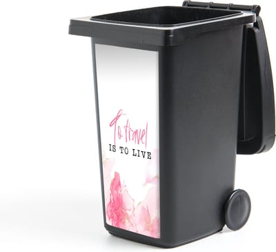 Container sticker Spreuken - Quotes - To travel is to live - Goud - 44x98 cm - Kliko sticker