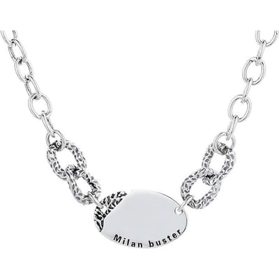 S925 Sterling Zilver Retro Stekenketting Geometrische Hanger Letter Ketting Eenvoudige Niche Sleutelbeenketting white