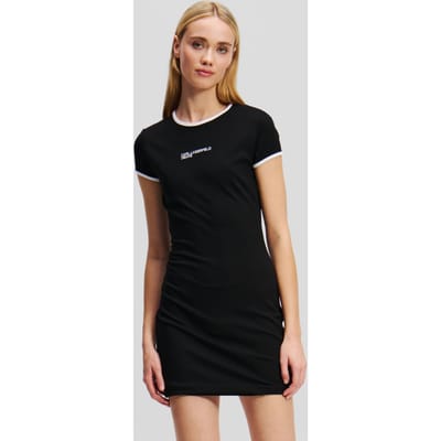 Karl Lagerfeld Cap Sleeve Milano Dress Black Size: M | Mini Dresses Outlet | Dames | Zwart