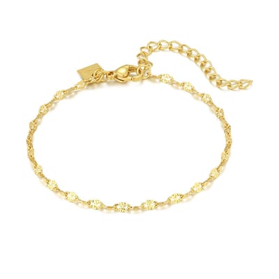 Twice As Nice Armband in goudkleurig edelstaal, ovaaltjes 16cm+5cm
