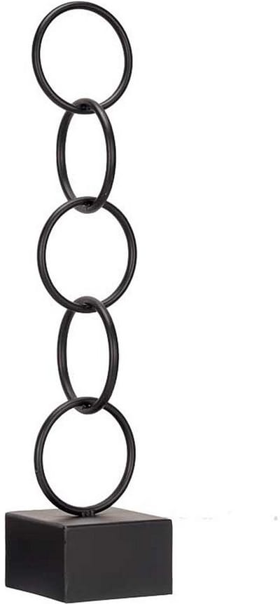 Decoratieve figuren Ringen Zwart Metaal (12,5 x 60,5 x 12,5 cm)