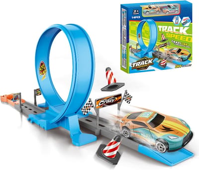 Kinder racebaan - Klimbaan speelgoed - Actief spel - Wandklimfunctie 360 rotatie - 25x25x5 cm