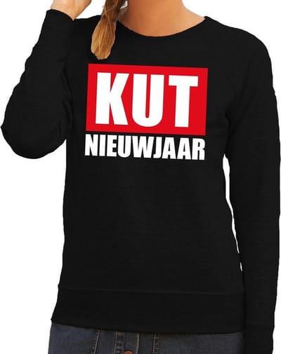 Foute oud en nieuw trui / sweater - kut nieuwjaar - zwart voor dames XS
