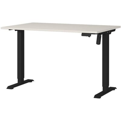 Bureau Monaco, elektrisch in hoogte verstelbaar, rechthoekig, T-poot, bedieningspaneel met geheugen, B 1200 x D 800 x H 720-1190 mm, kasjmier/zwart