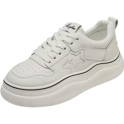 Wave Dikzool Witte Schoenen Dames Lente Nieuw Niche Design Alles-match Casual Sport Ster Sneakers 40 white
