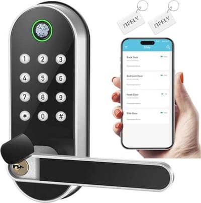 Slimme Vingerafdruk Deurslot met Toetsenbord - Biometrisch Elektronisch Slot voor Binnen- en Buitendeuren