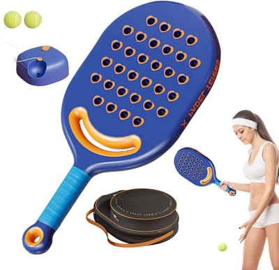 Tennistrainer Reboundbal - Solo Tennis Oefening - Tennisvaardigheid Verbeteren - Duurzaam Koolstofvezel - 50 cm Diameter - Blauw
