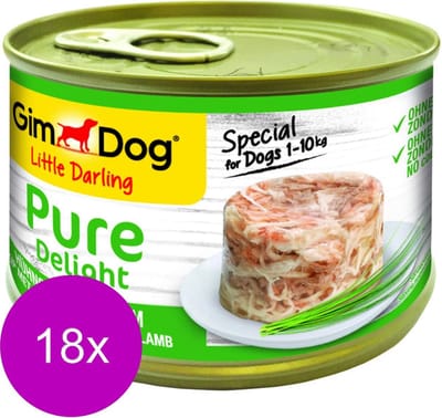 GimDog Little Darling Pure Delight Kip - Lam - 18 x 150 gr - Voordeelverpakking