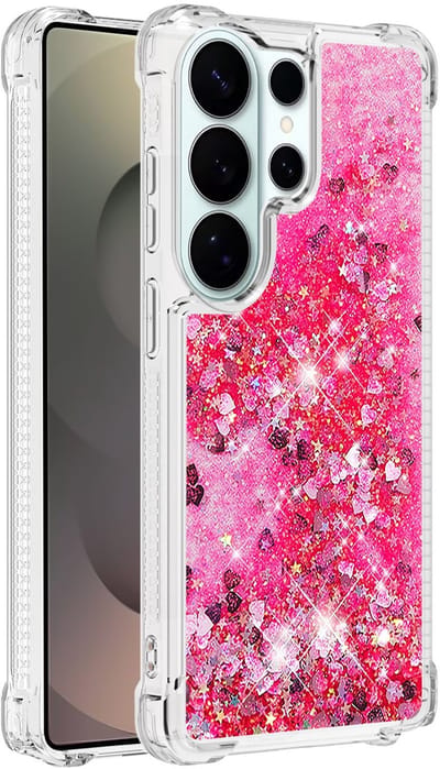 Coverup Hoesje - Geschikt voor Samsung Galaxy S26 Ultra Hoesje - Coverup Liquid Glitter Back Cover - Pink