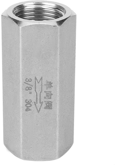 JHUBERS- Terugslagklep 304 RVS - Terugslagklep 3/8 inch - Voetklep - Terugslagventiel - Veilig installeren - Veelzijdig voor gas/water/oil - Luchtklep