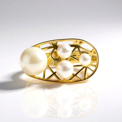 Cavill - Zilveren ring met witte zoetwaterparels - 925 sterling zilver verguld - ronde parels 8-3 mm - elegante parelring dames - Ornaments by de Melo