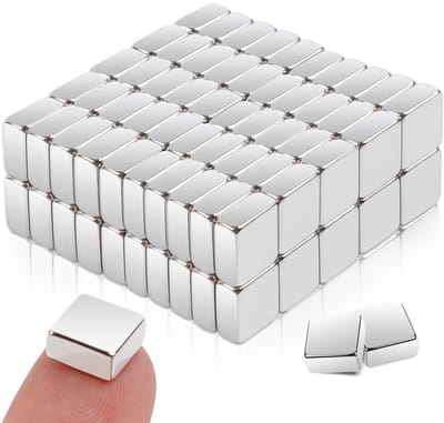 Dailygoods- Neodymium Magneten Extra Sterk - 100 Stuks - Klein/Rechthoekig - 8 x 8 x 4 mm - Mini-Magneet voor Prikbord - Magneetbord - Koelkast - Whiteboard