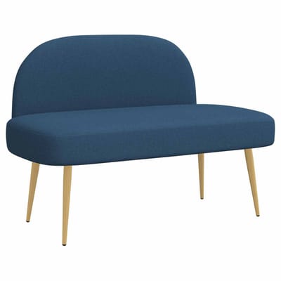 vidaXL - Gevuld - bankje - met - rugleuning - Blauw - 110 - x - 60 - x - 76 - cm