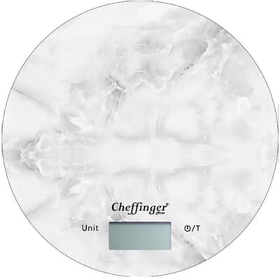 Cheffinger Digitale Precisie Keukenweegschaal - 5kg – Tarra Functie - Marmer Look