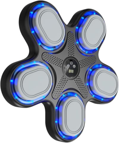 Smart Bokspad - Muziek Bokstrainer - Thuis Fitness - Interactieve LED Verlichting - 39x38 cm - Zwart