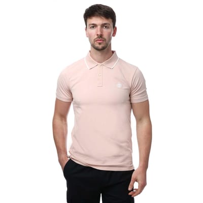 Timberland Heren Bedrukt Poloshirt met Korte Mouwen (Roze)