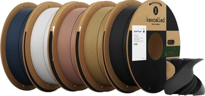 Kexcelled PLA Mat Combideal - 5x 1kg 3D Printer Filament - Marine Blauw, Wit, Terracotta, Kraft & As Grijs