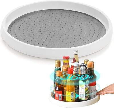 longziming -Lazy Susan Draaiend Specerijenrek - Rotating Keuken Organizer voor Kast, Praktisch Plateau voor Keukenopslag