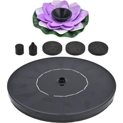 Lotus Zonnefontein Waterpomp Drijvende Mini Zonne-energie Waterfontein voor Vogelbaden Tuin