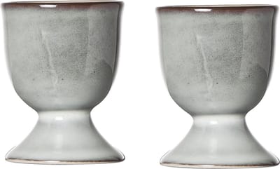Cosy & Trendy Eierdopje - 2x stuks - aardewerk - donkerblauw - 5 cm - Houders voor gekookte eieren - Ontbijt en lunch