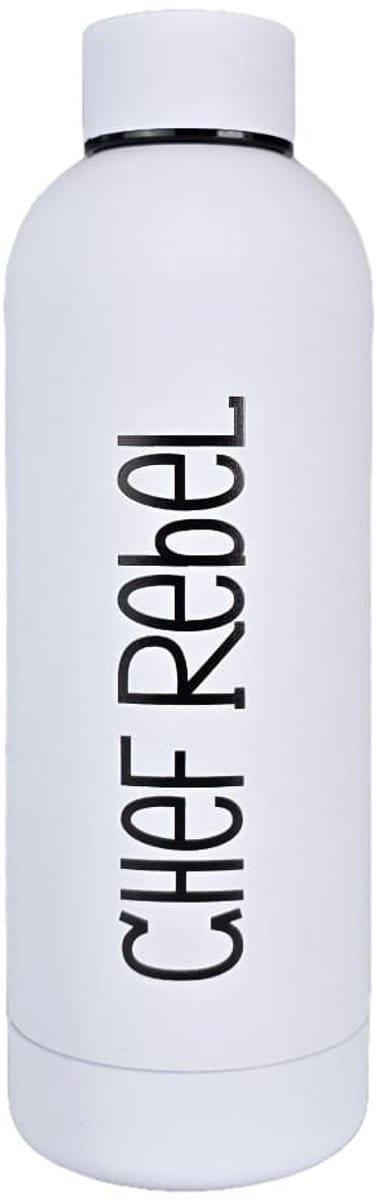 Chef Rebel® – Thermosfles – Drinkfles – Waterfles – Wit – 500 ml – Gripcoating – Warme & koude dranken – Lekvrij – Koffiebeker – Theebeker