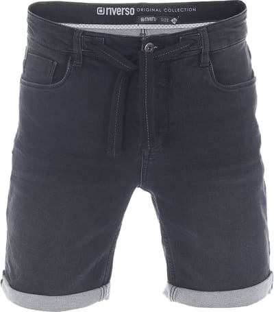 riverso Heren Short Broeken RIVPaul regular/straight Fit Zwart W 30 Volwassenen Stretch Jeans Korte Broek
