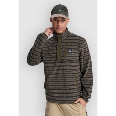 Quiksilver No Destination Fleece Met Halve Rits Bruin M Man