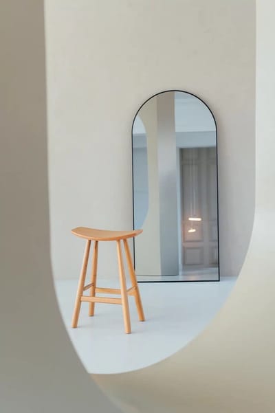 Nordic Style® Boogspiegel 180x80cm - Zwart - Scandinavische Spiegels - Halfrond - Pas spiegel - Staande spiegel - Kleedkamer spiegel - Pas - Boog - Half Rond Ronde - Woonkamer - Wand - Muurspiegel - Muur