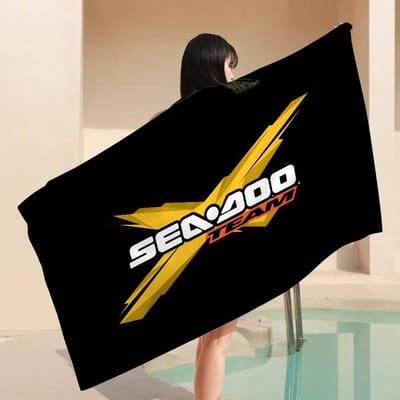 S-Sea D-Doo Seadoo Couverture Microfibre Séchage Rapide Serviettes de Plage Impression Surdimensionnée Super Absorbante Couverture Serviette de Piscine Cotton 30x30cm