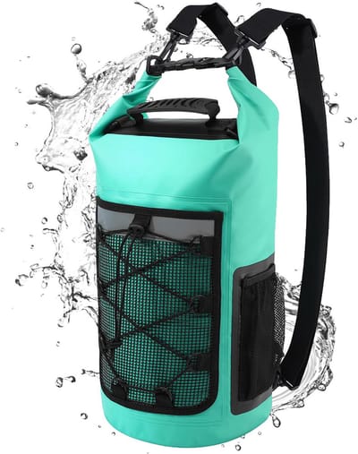 Waterdichte tas -drybag-waterdichte tas zwemmen- 25 liter waterdichte rugzak - Waterdichte kajaktas voor dames - Reistas voor buitenactiviteiten met zeiloverkapping - Geschikt voor varen, kajakken, vissen, wandelen en raften - Blue Lagoon