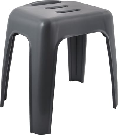 spirella Douchekruk Antislip - Polypropyleen - Ergonomische Douche Stoel 38x52x47cm - Badkamerkruk - Comfort en Veiligheid - Grijs
